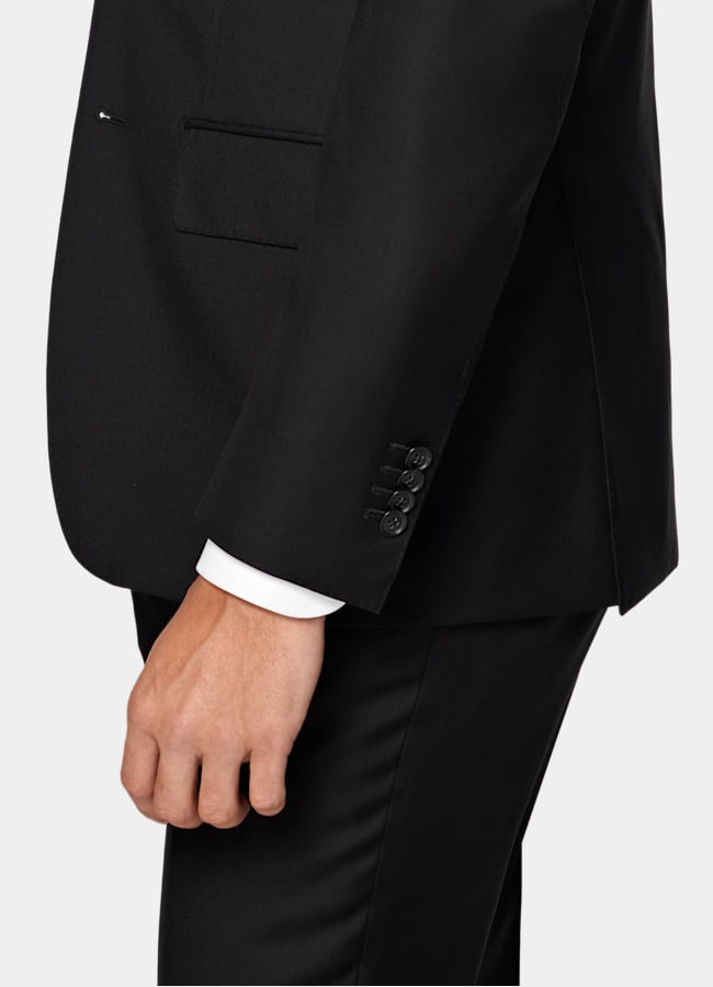 SUITSUPPLY All Season Pure S110's Wool by Vitale Barberis Canonico, Italy Black Tailored Fit Havana Suit