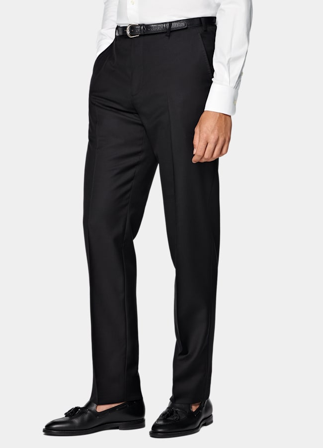 SUITSUPPLY All Season Pure S110's Wool by Vitale Barberis Canonico, Italy Black Tailored Fit Havana Suit