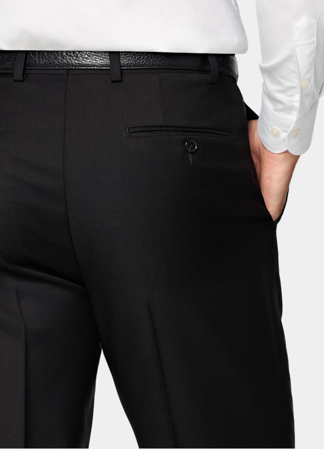 SUITSUPPLY All Season Pure S110's Wool by Vitale Barberis Canonico, Italy Black Tailored Fit Havana Suit