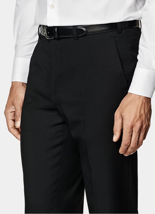 SUITSUPPLY All Season Pure S110's Wool by Vitale Barberis Canonico, Italy Black Tailored Fit Havana Suit