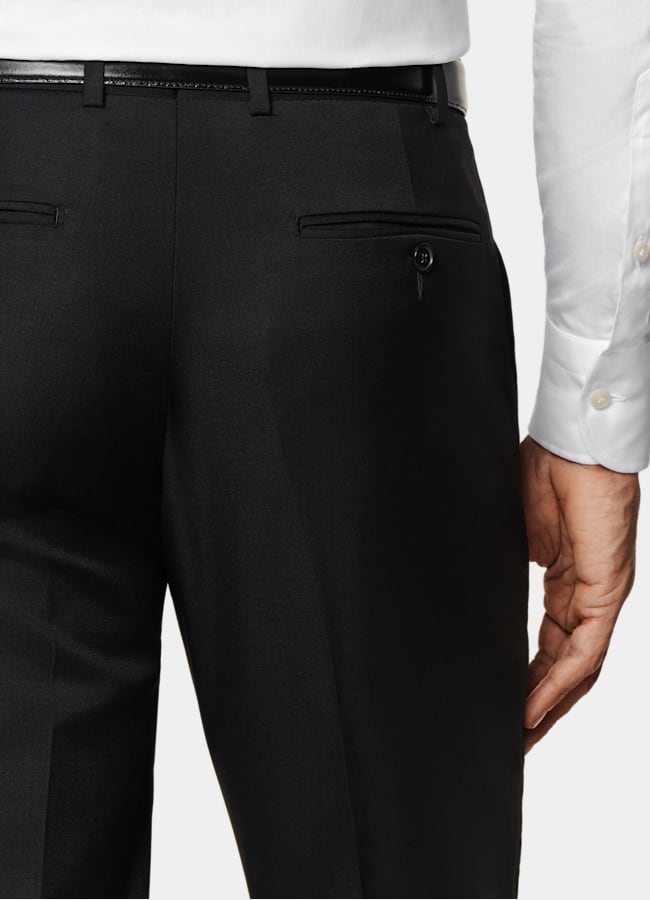 SUITSUPPLY All Season Pure S110's Wool by Vitale Barberis Canonico, Italy Black Tailored Fit Havana Suit