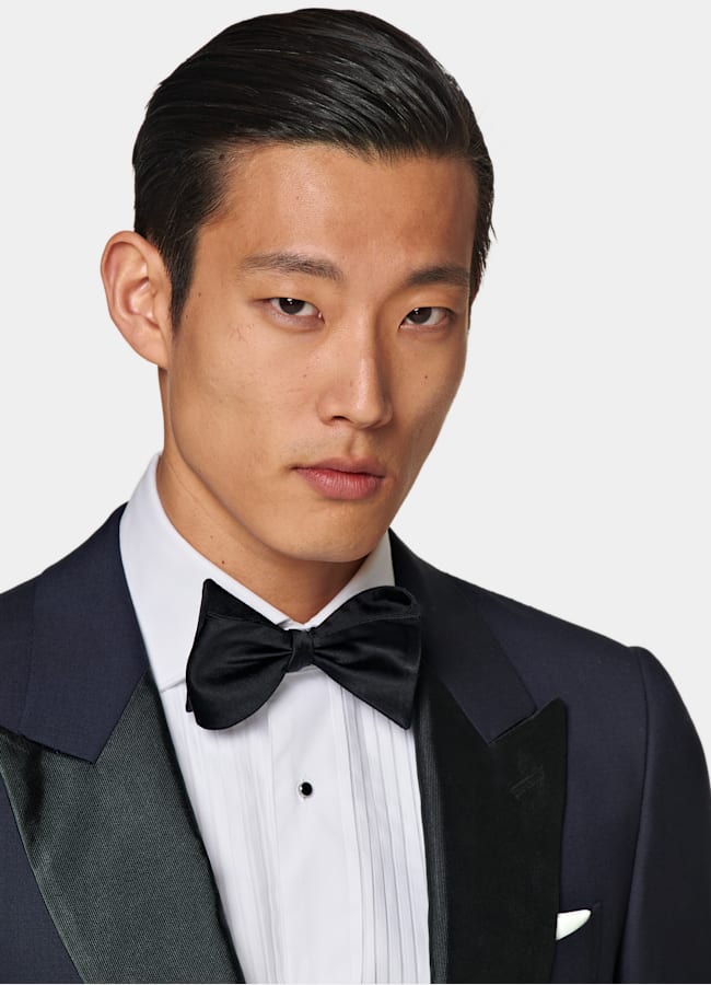 SUITSUPPLY All Season Pure S110's Wool by Vitale Barberis Canonico, Italy  Navy Tailored Fit Lazio Tuxedo