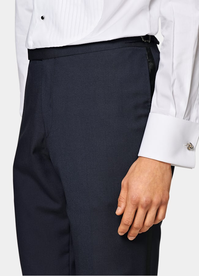 SUITSUPPLY All Season Pure S110's Wool by Vitale Barberis Canonico, Italy  Navy Tailored Fit Lazio Tuxedo