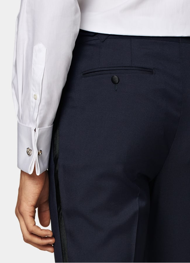 SUITSUPPLY All Season Pure S110's Wool by Vitale Barberis Canonico, Italy  Navy Tailored Fit Lazio Tuxedo