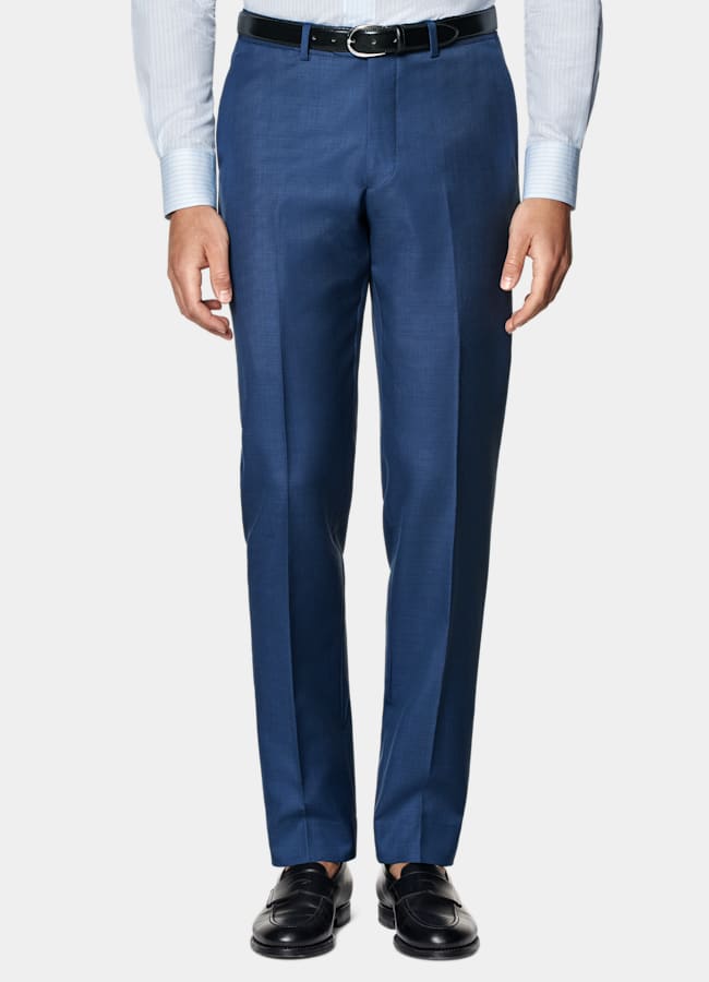SUITSUPPLY All season Reine Schurwolle S110's von Vitale Barberis Canonico, Italien Havana Anzug mittelblau Tailored Fit