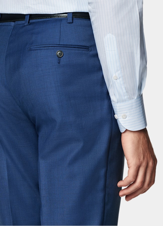 SUITSUPPLY All season Reine Schurwolle S110's von Vitale Barberis Canonico, Italien Havana Anzug mittelblau Tailored Fit