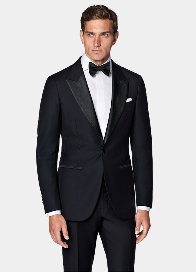 SUITSUPPLY All Season Pure S110's Wool by Vitale Barberis Canonico, Italy  Navy Tailored Fit Lazio Tuxedo