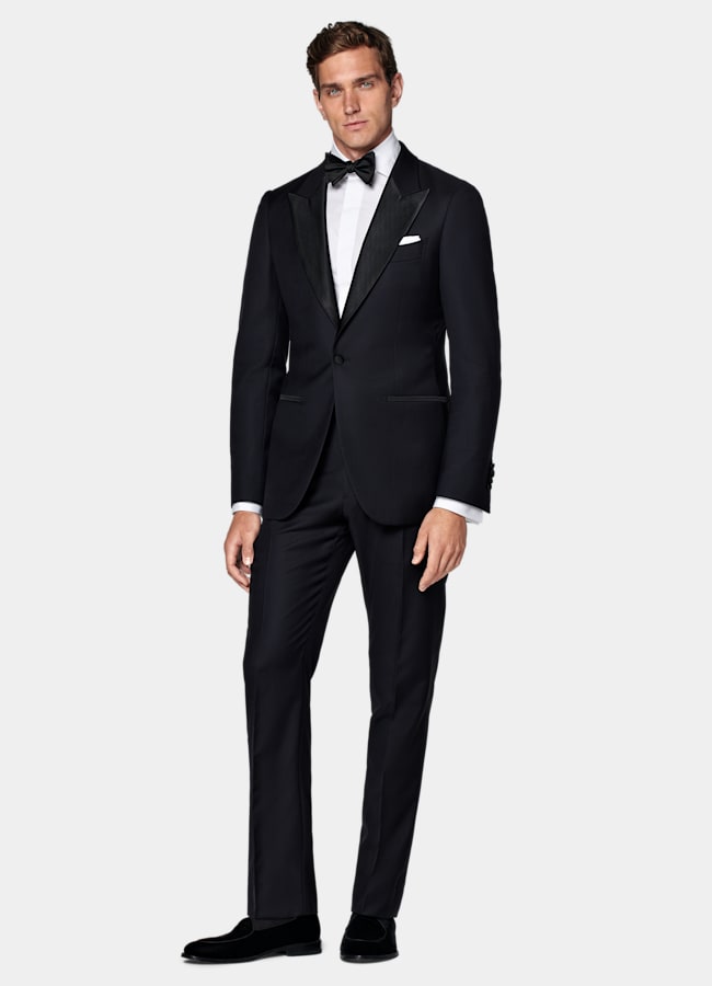 SUITSUPPLY All Season Pure S110's Wool by Vitale Barberis Canonico, Italy  Navy Tailored Fit Lazio Tuxedo