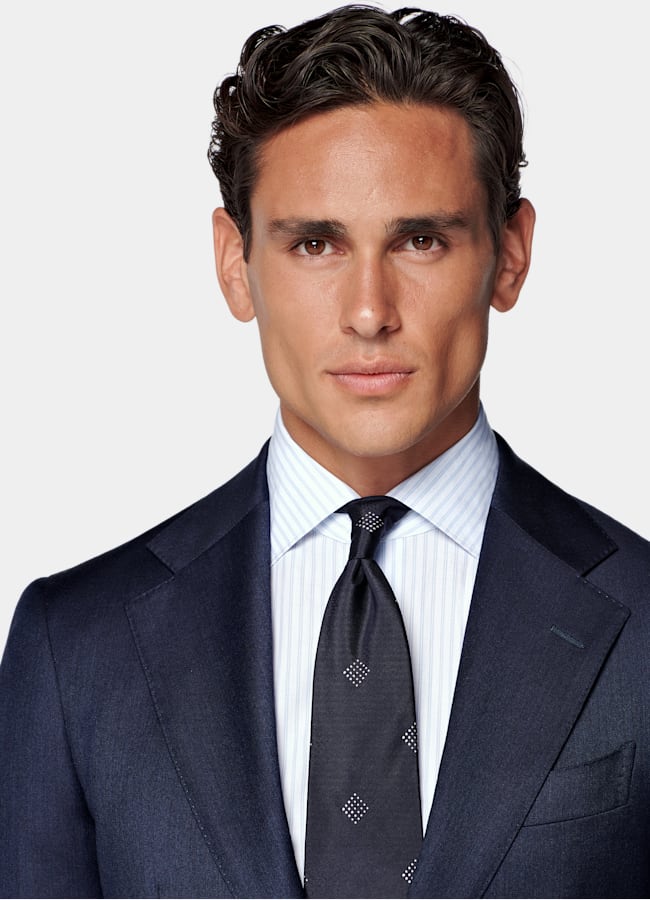 SUITSUPPLY All Season Pure S110's Wool by Vitale Barberis Canonico, Italy Mid Blue Tailored Fit Havana Suit