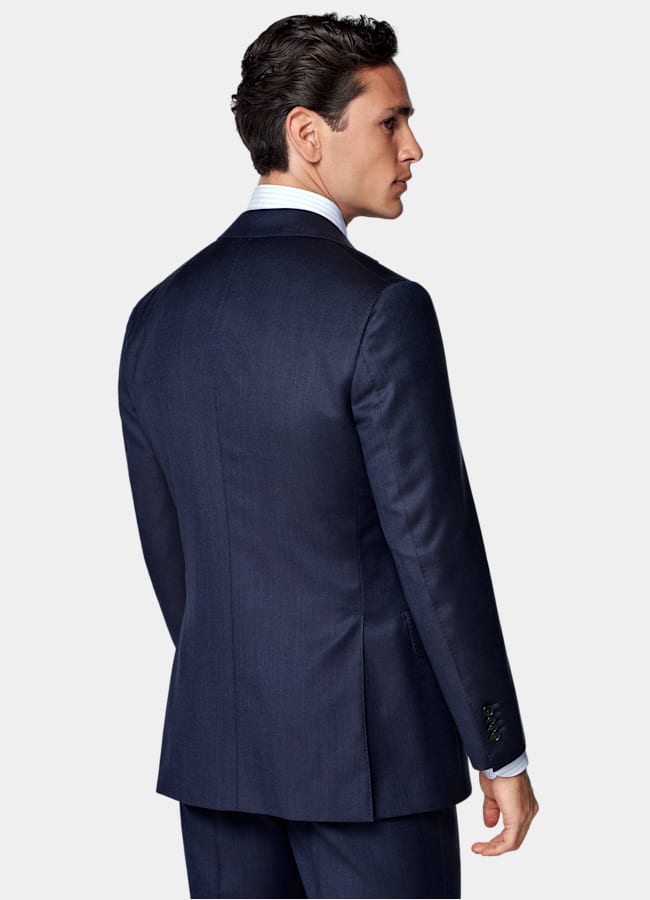 SUITSUPPLY All Season Pure S110's Wool by Vitale Barberis Canonico, Italy Mid Blue Tailored Fit Havana Suit