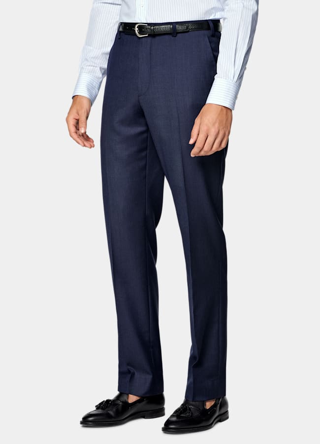 SUITSUPPLY All Season Pure S110's Wool by Vitale Barberis Canonico, Italy Mid Blue Tailored Fit Havana Suit