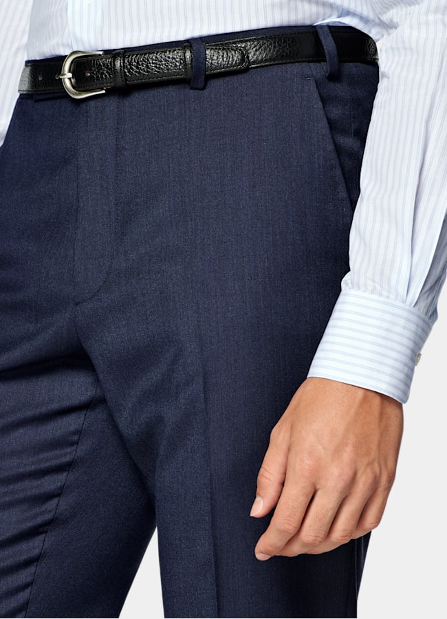 SUITSUPPLY All Season Pure S110's Wool by Vitale Barberis Canonico, Italy Mid Blue Tailored Fit Havana Suit