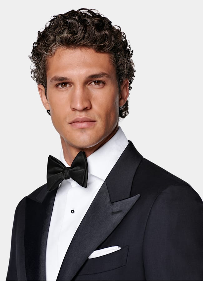 SUITSUPPLY All Season Pure S110's Wool by Vitale Barberis Canonico, Italy Navy Tailored Fit Havana Tuxedo