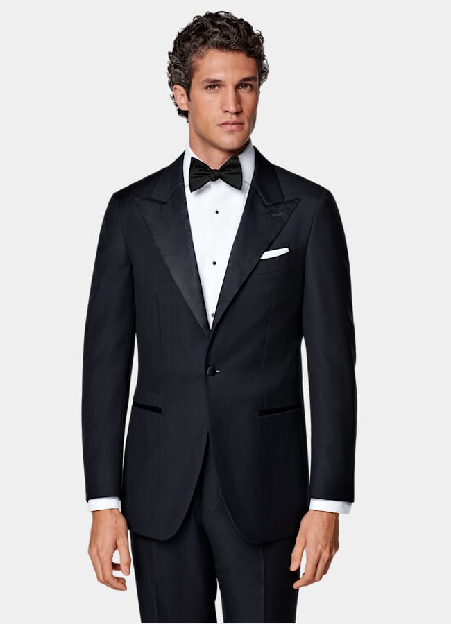 SUITSUPPLY All Season Pure S110's Wool by Vitale Barberis Canonico, Italy Navy Tailored Fit Havana Tuxedo