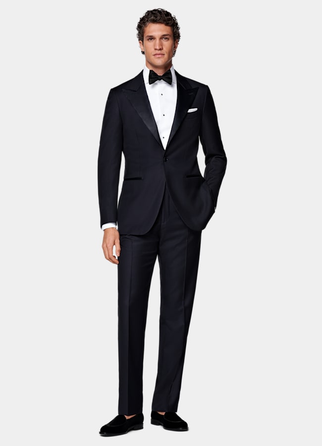 SUITSUPPLY All Season Pure S110's Wool by Vitale Barberis Canonico, Italy Navy Tailored Fit Havana Tuxedo