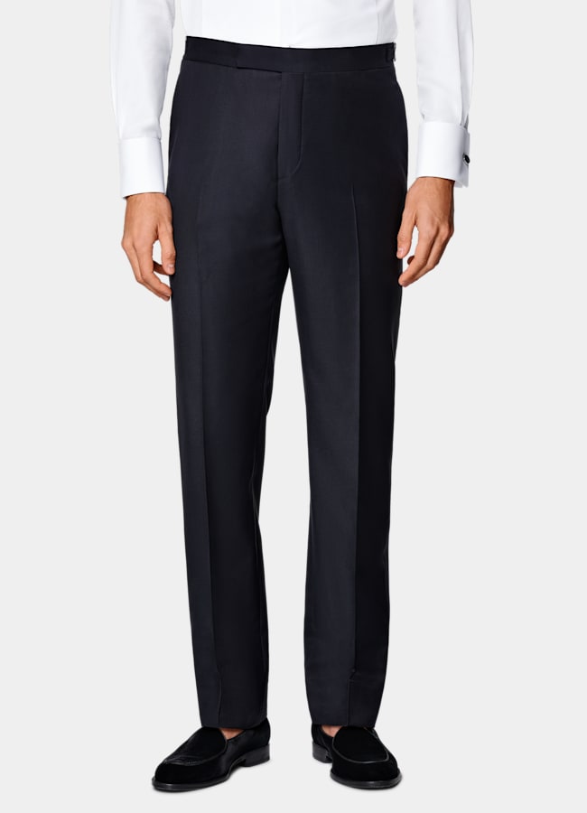 SUITSUPPLY All Season Pure S110's Wool by Vitale Barberis Canonico, Italy Navy Tailored Fit Havana Tuxedo