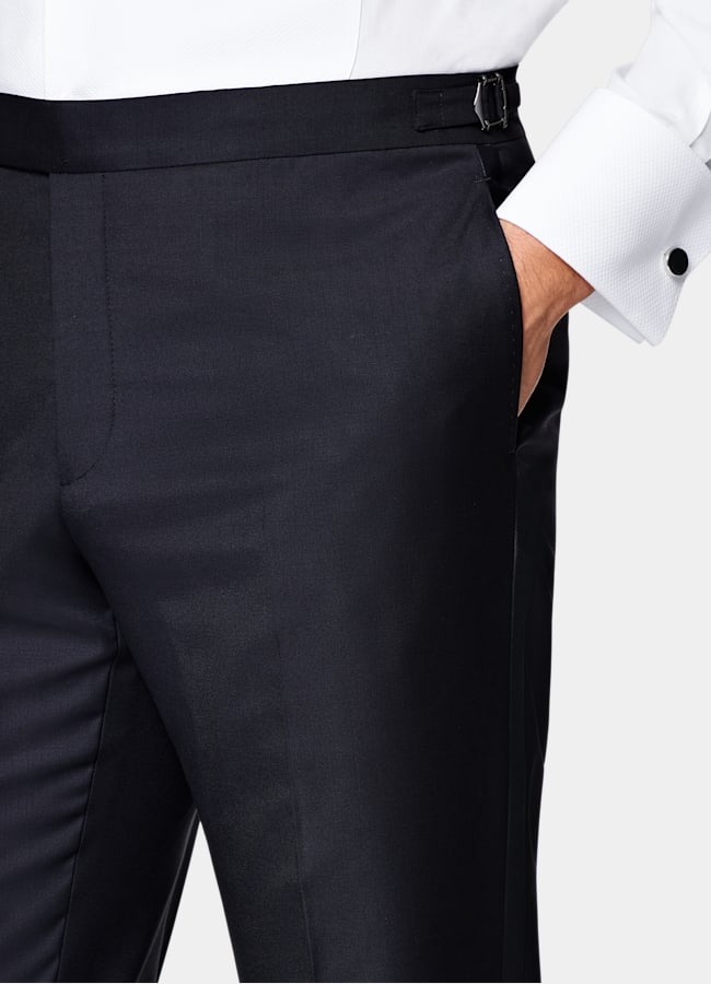 SUITSUPPLY All Season Pure S110's Wool by Vitale Barberis Canonico, Italy Navy Tailored Fit Havana Tuxedo