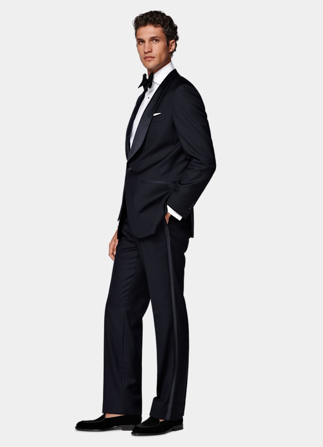 SUITSUPPLY All Season Pure S110's Wool by Vitale Barberis Canonico, Italy Navy Tailored Fit Havana Tuxedo