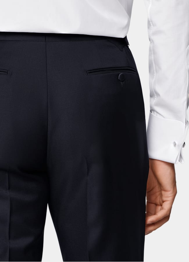 SUITSUPPLY All Season Pure S110's Wool by Vitale Barberis Canonico, Italy Navy Tailored Fit Havana Tuxedo