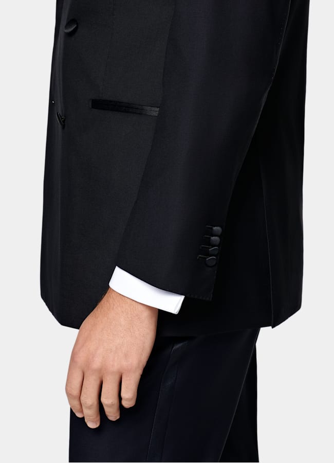 SUITSUPPLY All Season Ren S110's-ull från Vitale Barberis Canonico, Italien Havana marinblå smoking med tailored fit