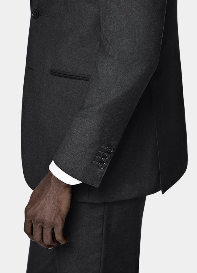 SUITSUPPLY All Season Pure Wool by Reda, Italy Dark Grey Perennial Tailored Fit Havana Suit