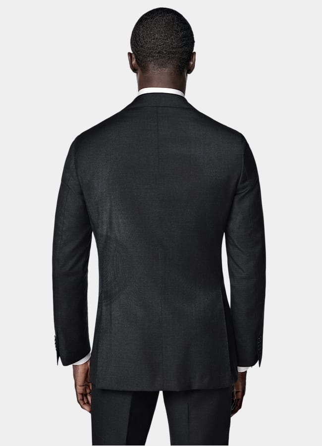 SUITSUPPLY All Season Pure Wool by Reda, Italy Dark Grey Perennial Tailored Fit Havana Suit