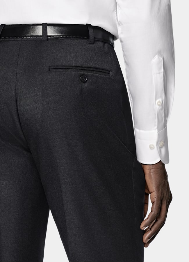 SUITSUPPLY All Season Pure Wool by Reda, Italy Dark Grey Perennial Tailored Fit Havana Suit