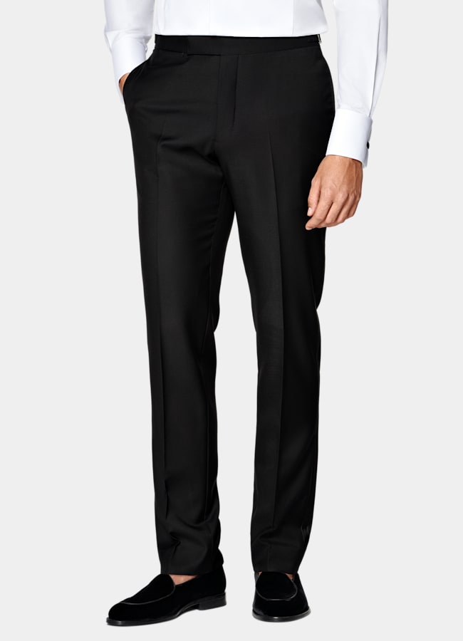 SUITSUPPLY All Season Pure S110's Wool by Vitale Barberis Canonico, Italy Black Tailored Fit Havana Tuxedo