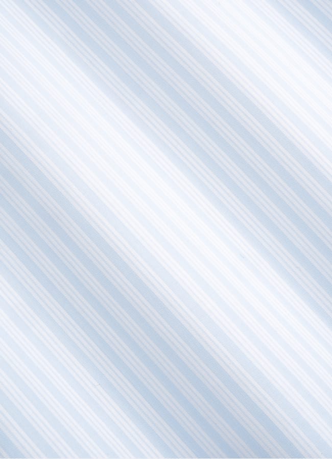 SUITSUPPLY Egyptian Cotton by Albini, Italy Light Blue Striped Widespread Collar Shirt