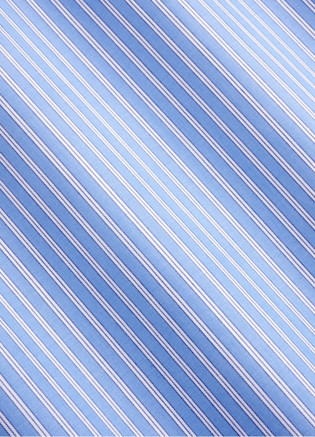 SUITSUPPLY Egyptian Cotton by Albini, Italy Light Blue Striped Point Collar Shirt