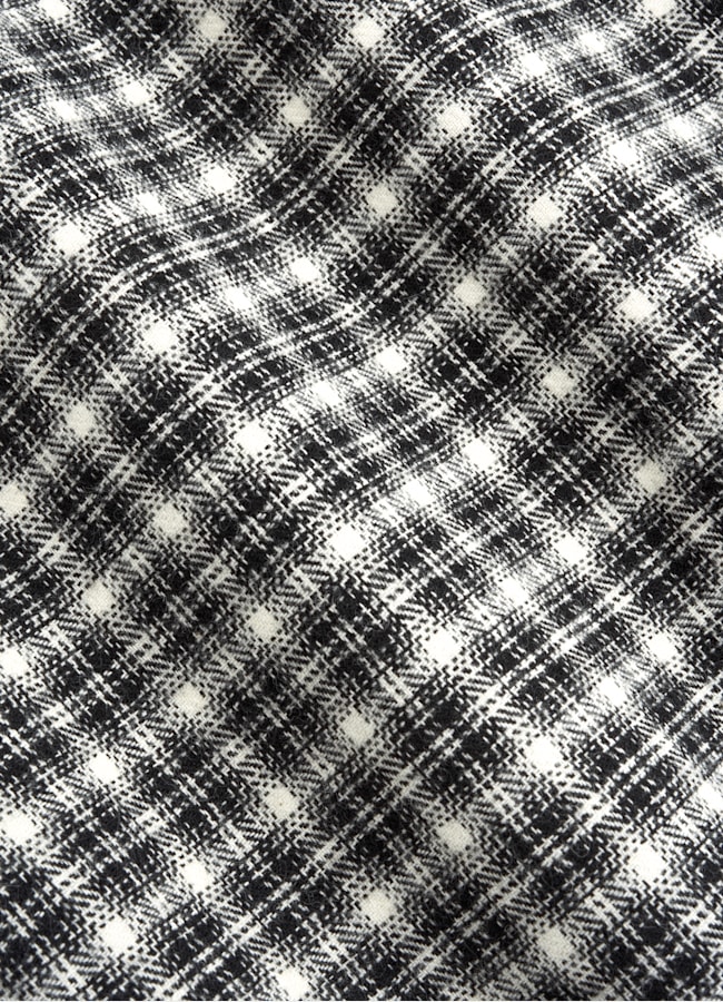 SUITSUPPLY Egyptian Cotton Flannel by Albiate, Italy Black Checked Cotton Flannel Shirt