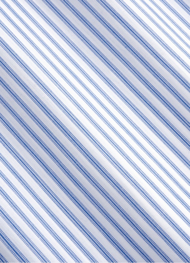 SUITSUPPLY Pure Cotton by Sidogras, Spain White Striped Classic Collar Shirt