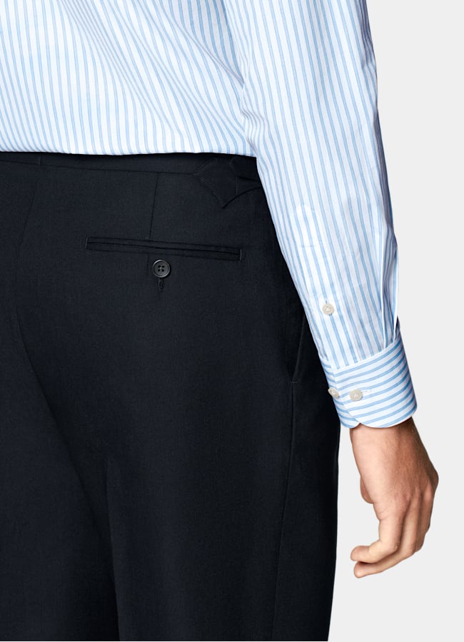 SUITSUPPLY Coton égyptien - Thomas Mason, Italie Chemise coupe ajustée en popeline bleue à rayures