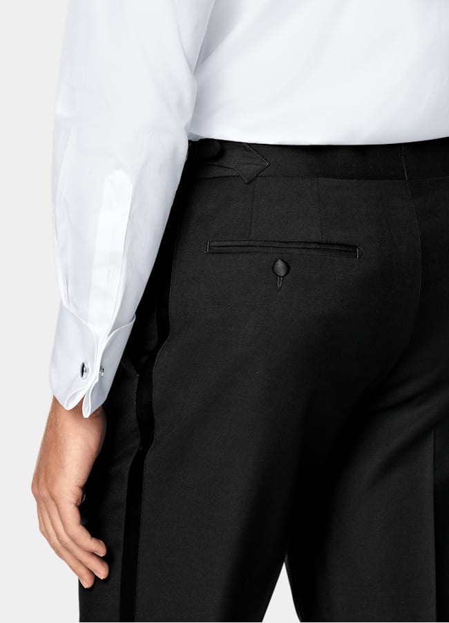 SUITSUPPLY Egyptian Cotton by Testa 1919 Srl, Italy White Twill Tailored Fit Tuxedo Shirt