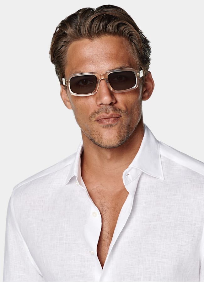 SUITSUPPLY Pur lin - Albini, Italie Chemise en lin blanc