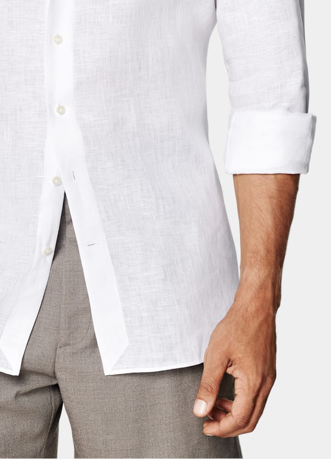 SUITSUPPLY Pur lin - Albini, Italie Chemise en lin blanc