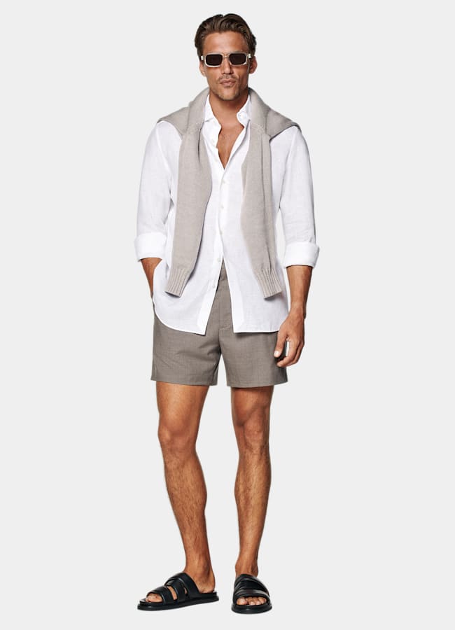 SUITSUPPLY Pur lin - Albini, Italie Chemise en lin blanc