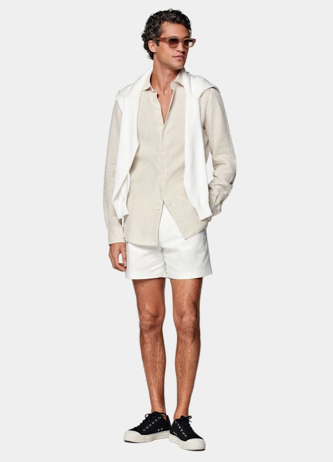 SUITSUPPLY Pure Linen by Albini, Italy Sand Linen Shirt