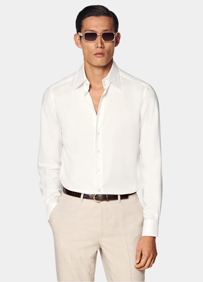 SUITSUPPLY Lyocell by Testa 1919 Srl, Italy Off-White Lyocell Shirt