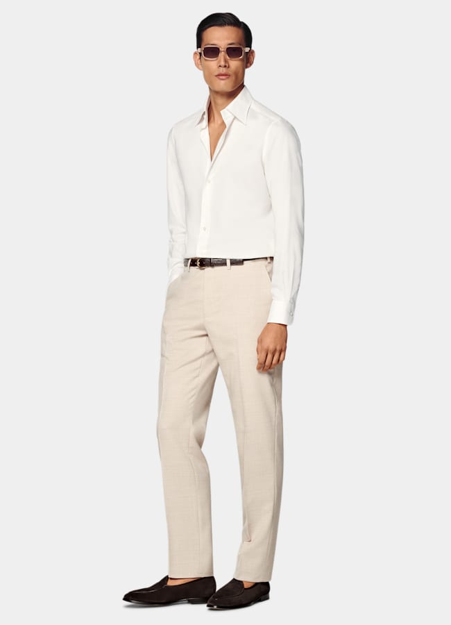 SUITSUPPLY Lyocell by Testa 1919 Srl, Italy Off-White Lyocell Shirt