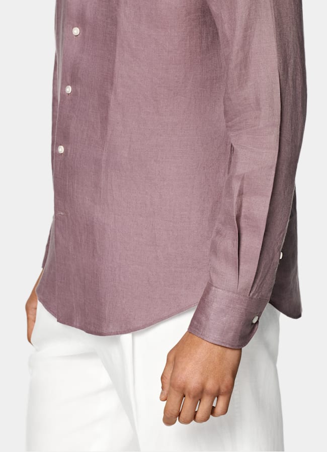 SUITSUPPLY Pure Linen by Baird McNutt, United Kingdom Purple Linen Shirt