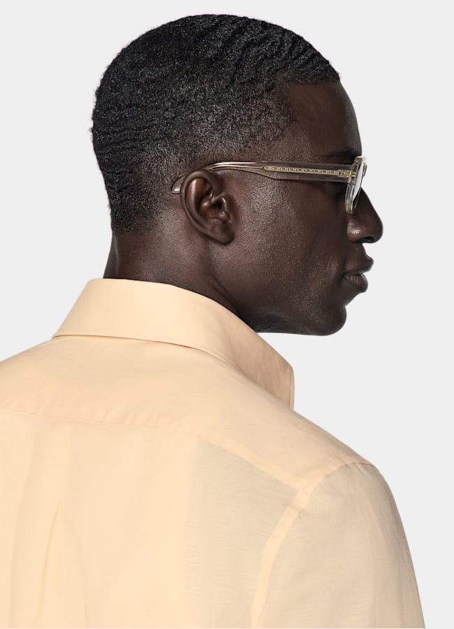 SUITSUPPLY Linen Cotton by Testa 1919 Srl, Italy Light Yellow Linen Cotton Shirt