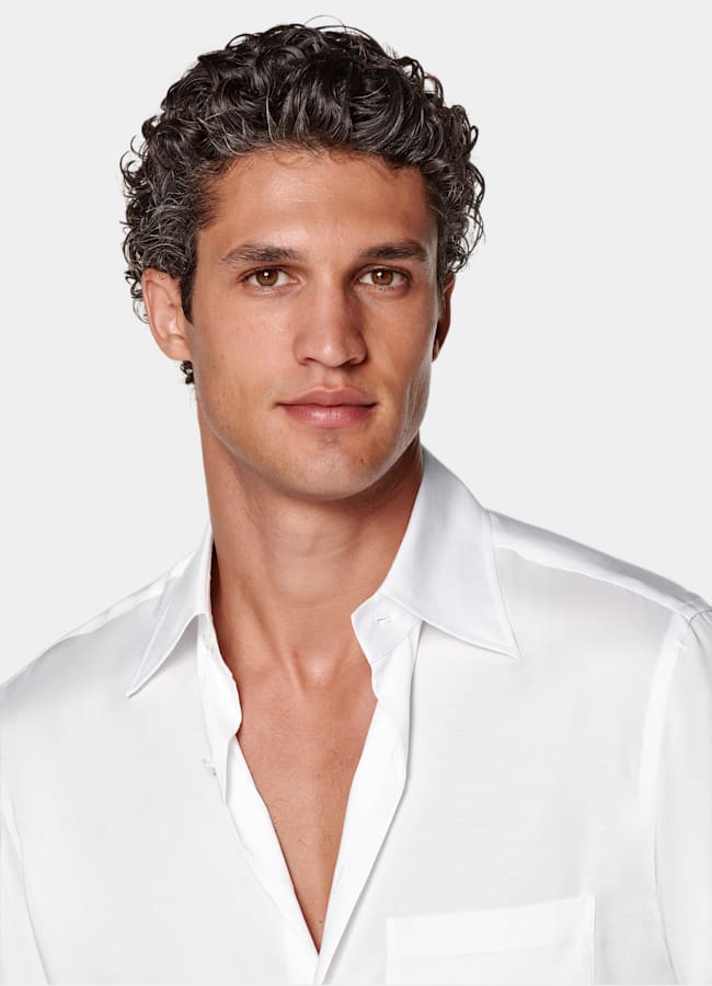 SUITSUPPLY Lyocell by Testa 1919 Srl, Italy White Lyocell Shirt