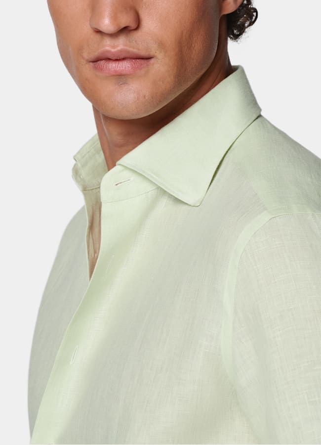 SUITSUPPLY Pure Linen by Baird McNutt, United Kingdom Light Green Linen Shirt