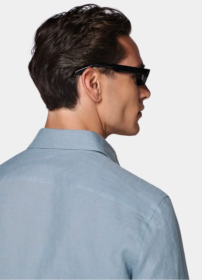 SUITSUPPLY Pure Linen by Baird McNutt, United Kingdom Mid Blue Linen Shirt