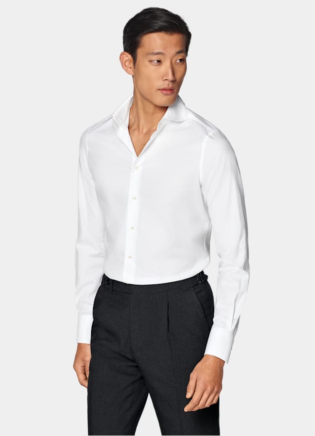 SUITSUPPLY Egyptian Cotton by Albini, Italy White Cutaway Collar Shirt