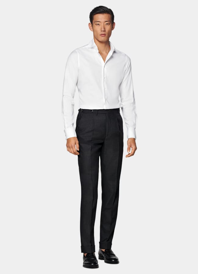 SUITSUPPLY Cotone egiziano - Albini, Italia Camicia bianca vestibilità slim doppio polsino