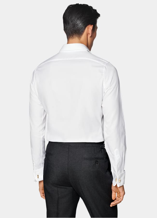 SUITSUPPLY Cotone egiziano - Albini, Italia Camicia bianca vestibilità slim doppio polsino