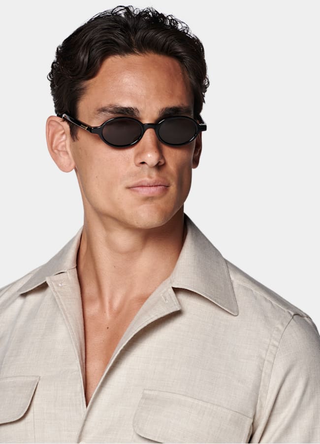 SUITSUPPLY Egyptian Cotton Flannel by Beste, Italy Sand Cotton Flannel Shirt