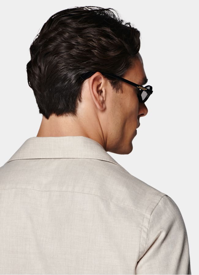 SUITSUPPLY Egyptian Cotton Flannel by Beste, Italy Sand Cotton Flannel Shirt